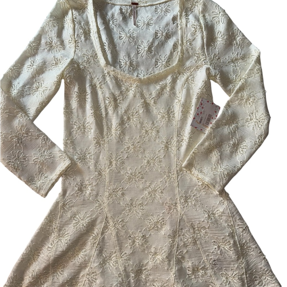 Free People Cream Lace Blouse